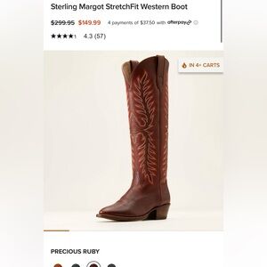 ISO- size 9 Ariat Sterling Margot StretchFit Western Boot - Precious Ruby